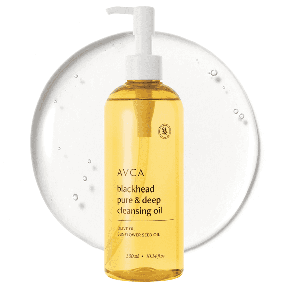 AVCA Blackhead Remover Cleansing Oil 10.14 fl.oz.(300ml) - Makeup & Blackhead Remover, PHA Gentle Exfoliator, Lightweight Pore Cleanser, Korean Skincare for Normal & Oily Skin