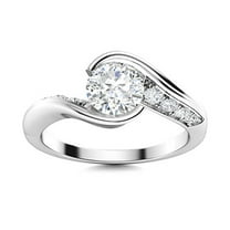 AVDAN 5mm Round Moissanite Diamond 925 Sterling Silver Wedding Women Ring