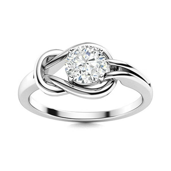 AVDAN 5mm Round Moissanite Diamond Infinity Love Knot 925 Sterling Silver Women Wedding Ring
