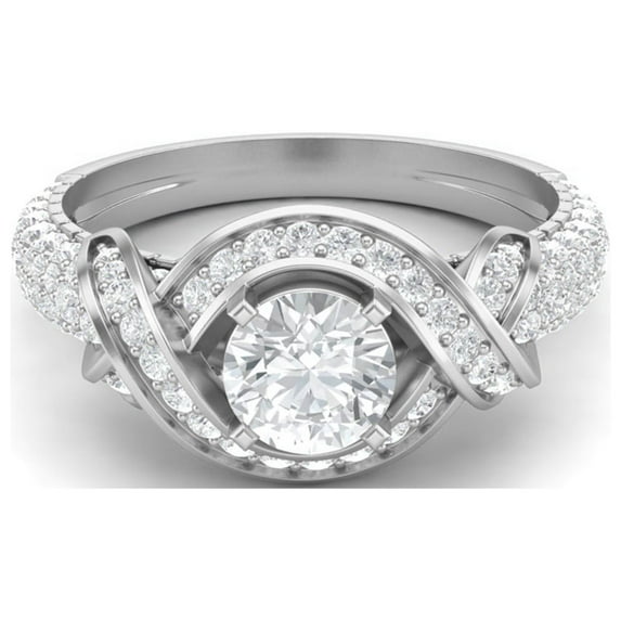 AVDAN 6mm Round Moissanite Diamond 925 Sterling Silver Women Solitaire Anniversary Ring