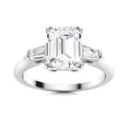 thumbnail image 1 of AVDAN 7X5 mm Radiant Cut Moissanite Diamond Side Stone Baguette 925 Sterling Silver Women Ring, 1 of 4
