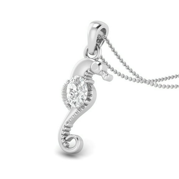 AVDAN 7X5mm Oval Moissanite 925 Sterling Silver Seahorse Women Pendant Necklace