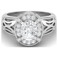 thumbnail image 1 of AVDAN 8x6mm Oval Moissanite Diamond 925 Sterling Silver Filigree Celtic Women Ring, 1 of 4
