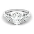 thumbnail image 1 of AVDAN 925 Sterling Silver 8X6mm Oval Shape Moissanite Women Solitaire Ring, 1 of 4