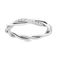 thumbnail image 1 of AVDAN 925 Sterling Silver Infinity Micro Pave Moissanite Diamond Stackable Wedding Ring, 1 of 4