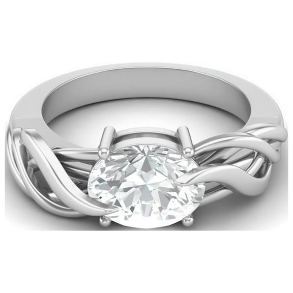 AVDAN 9X7mm Oval Moissanite Diamond 925 Sterling Silver Solitaire Women Gifts Ring