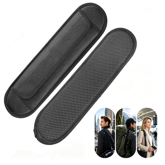 AVDDVZAR 2 Pack Thick Shoulder Strap Pads, Detachable Sandwich Mesh Cushion, Universal Replacement Pad for Backpack, Handbag & Guitar Straps