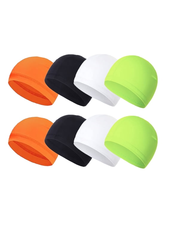 8 Pack Sweat Wicking Helmet Liner Skull Caps, Cooling Lightweight Beanie, Multi-Purpose Head Cover for Outdoor Sports