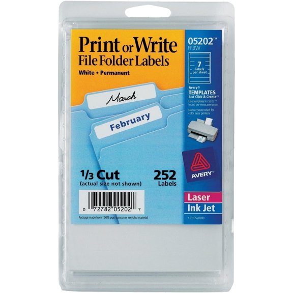 AVE05203 - Print or Write File Folder Labels