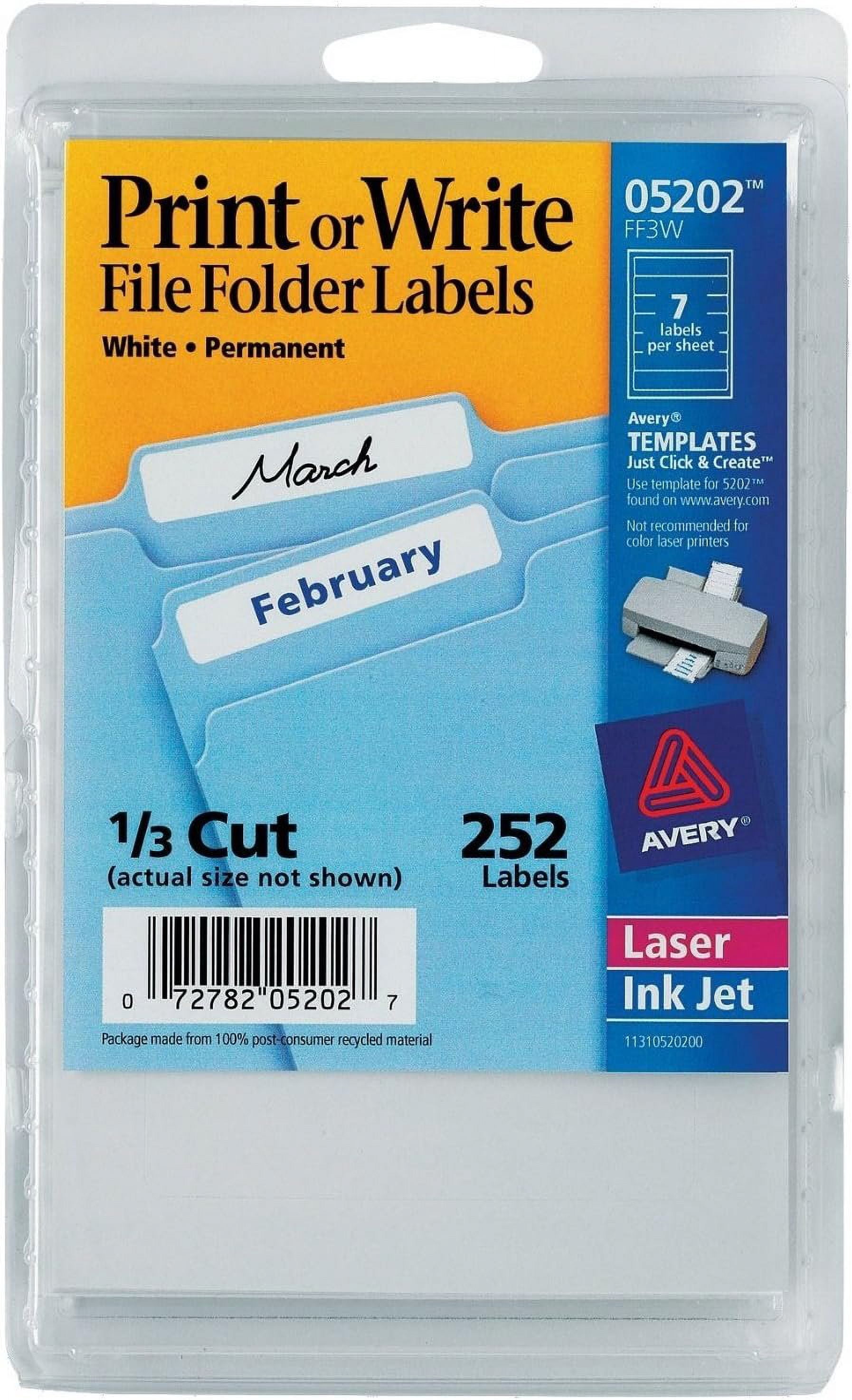 AVE05203 - Print or Write File Folder Labels - Walmart.com
