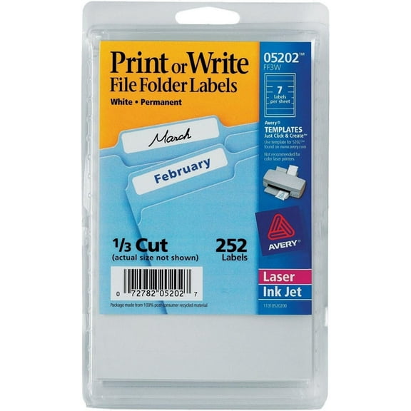 AVE05203 - Print or Write File Folder Labels