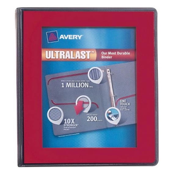 AVE79710 Ultalast View Binder W-1-Touch Slant Rings, 1 in. Cap,