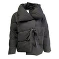 thumbnail image 1 of AVEC LES FILLES Women's Cropped Wrap Puffer Jacket, Black, Large, 1 of 3