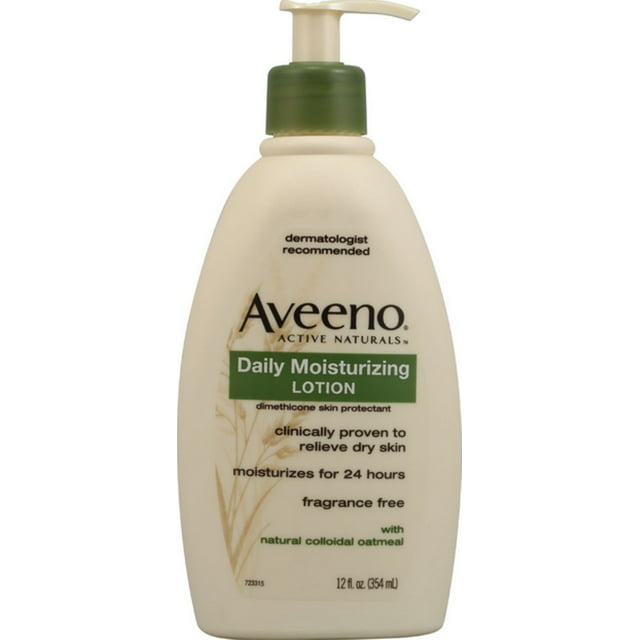 AVEENO Active Naturals Daily Moisturizing Lotion, Fragrance Free 12 oz (Pack of 2)