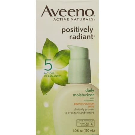 AVEENO Active Naturals Positively Radiant Daily Moisturizer SPF 15 4 oz (Pack of 6)