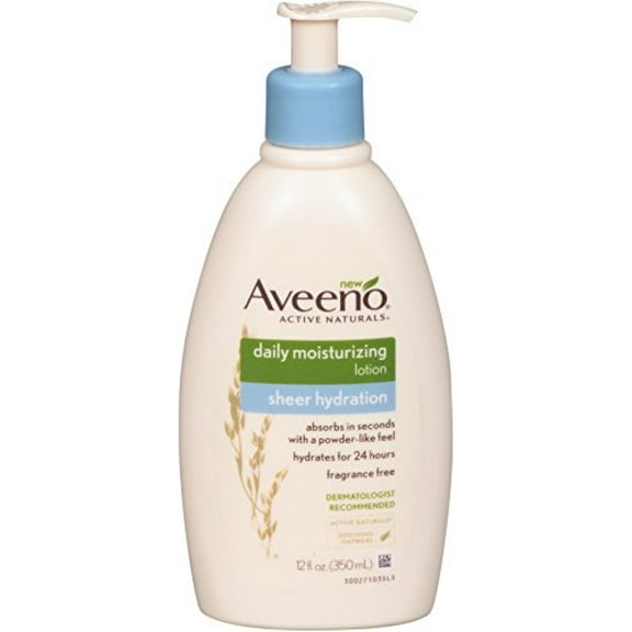 AVEENO Active Naturals Sheer Hydration Daily Moisturizing Lotion 12 oz (Pack of 3)