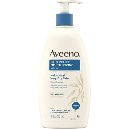 AVEENO Active Naturals Skin Relief 24 Hour Moisturizing Lotion, 18 Oz (Pack of 3)