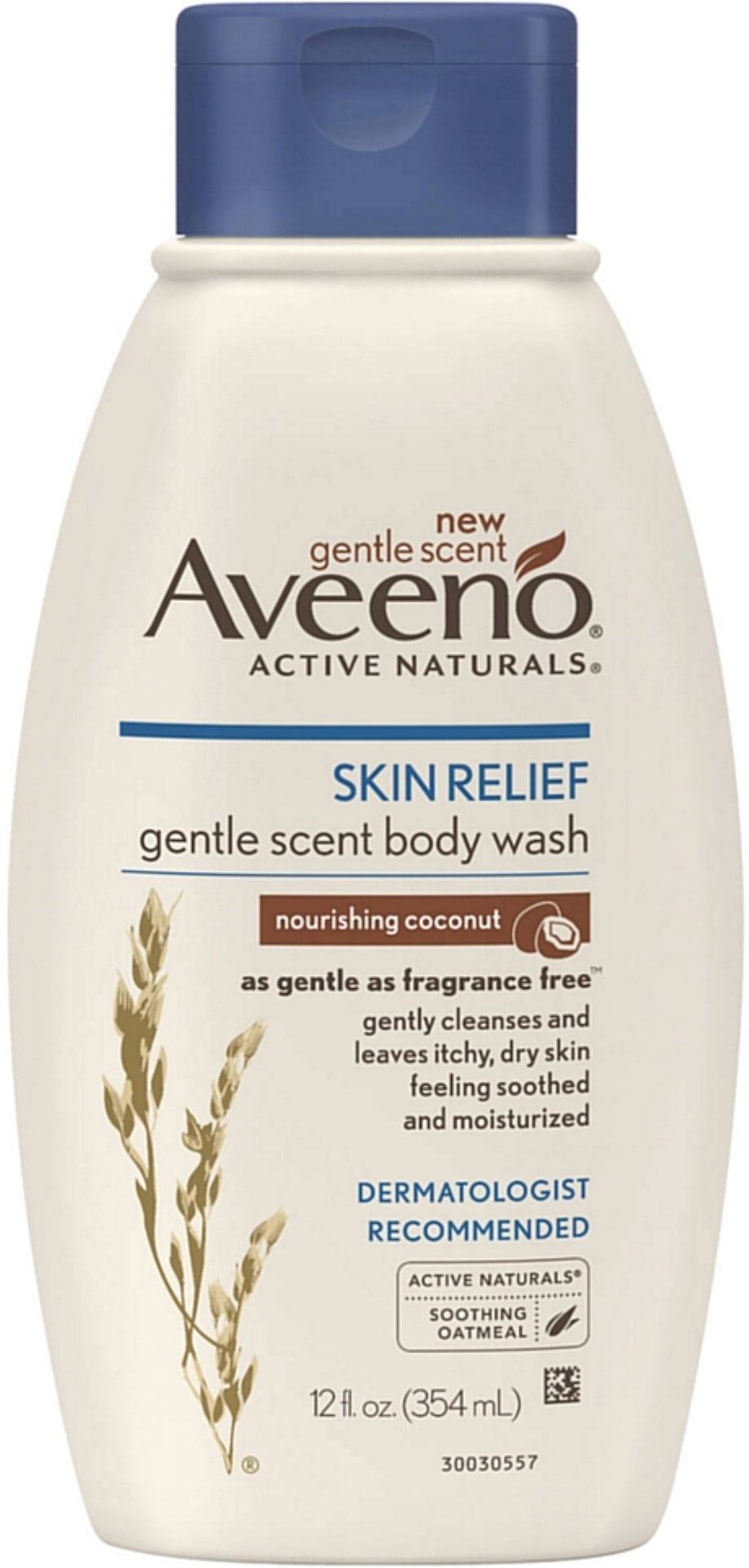 Aveeno Skin Relief Gentle Scent Body Wash Nourishing Coconut 12 fl oz product package