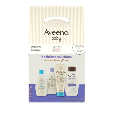 Aveeno Baby Bathtime Solutions Mommy & Me Gift Set, Oat, 4 items