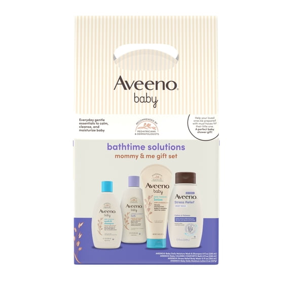 Aveeno Baby Bathtime Solutions Mommy & Me Gift Set, Oat, 4 items