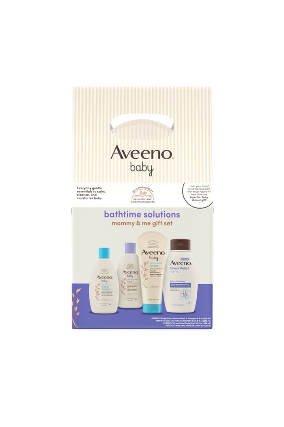 Baby Bathtime Gift Set with Oat, 4 Items, For Mom and Baby