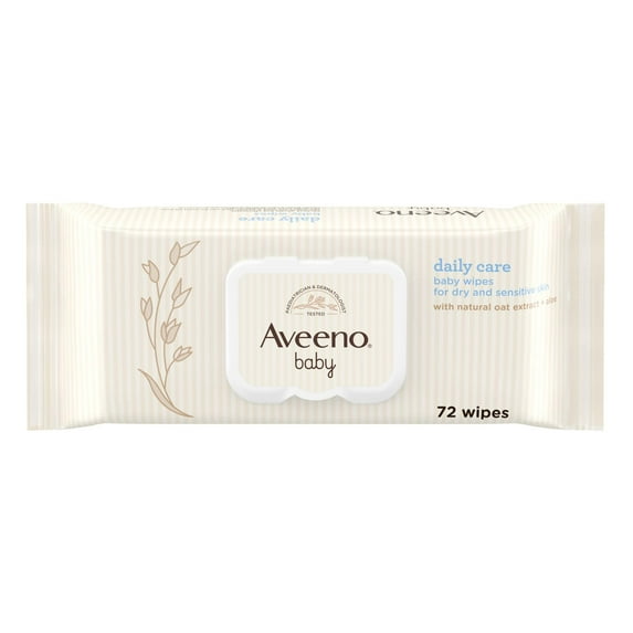 AVEENO Baby Daily Care Wipes - Cleanse Gently and Efficiently - Baby Wipes - Baby Essentials - 72 Wipes, Lid On Each Pack, Pack of 12 864 Wipes in Total