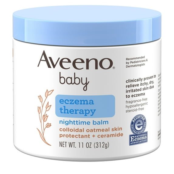 AVEENO Baby Eczema Therapy Nighttime Balm, 11 oz (Pack of 2)
