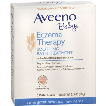 AVEENO Baby Fragrance Free Soothing Bath Treatment Packets 5 Each (Pack of 2)