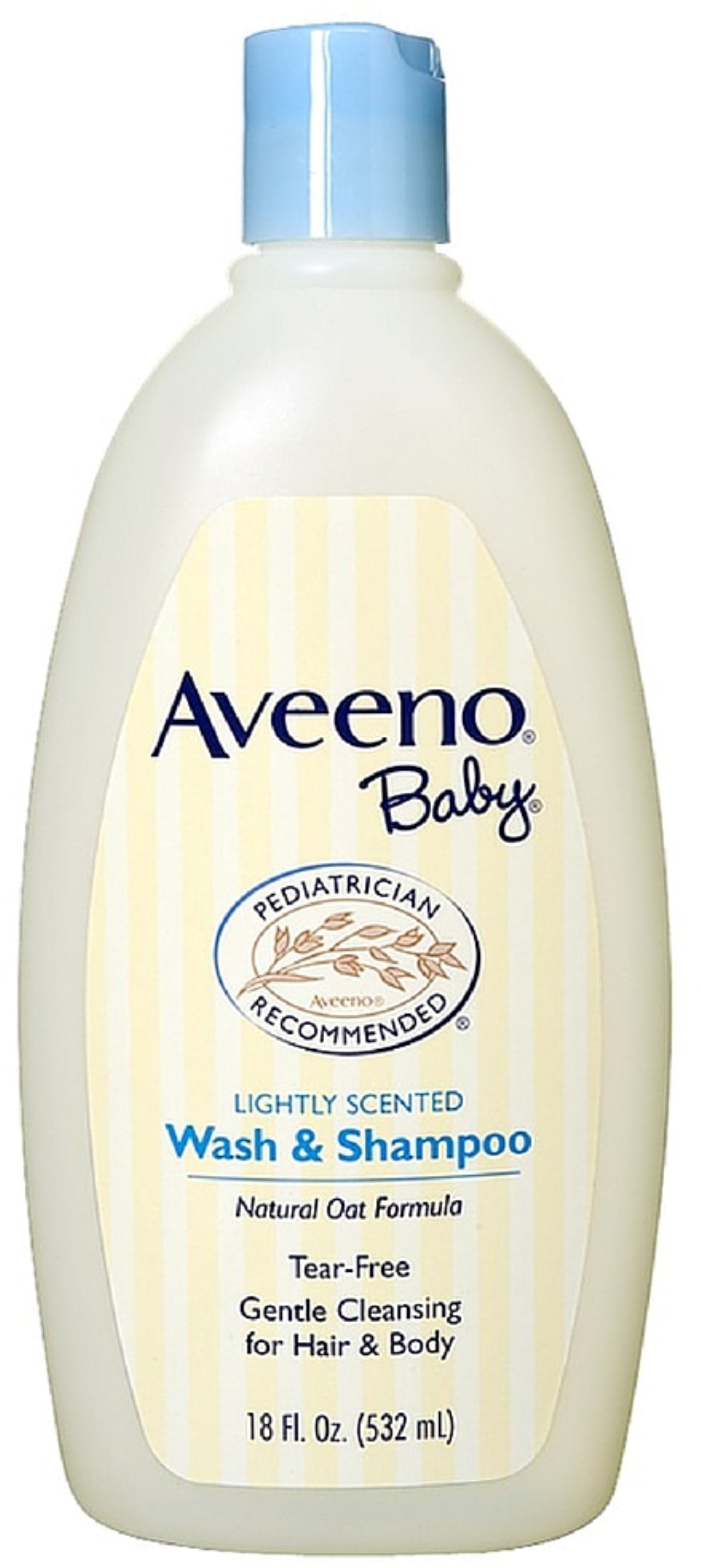 AVEENO Baby Wash & Shampoo, Lightly Scented 18 oz (Pack of 4)