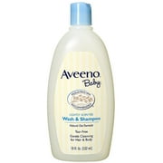 AVEENO Baby Wash & Shampoo, Lightly Scented 18 oz Pack of 4