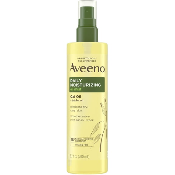 AVEENO Daily Moisturizing Dry Body Oil Mist with Oat and Jojoba Oil for Dry, Rough Sensitive Skin,6.7 fl. oz 1 ea (Pack of 6)