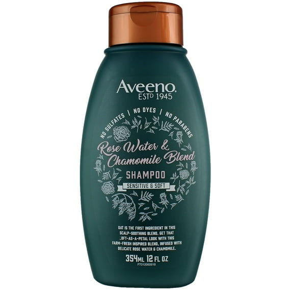 AVEENO Rosewater & Chamomile Blend Shampoo, 12 oz (Pack of 2)