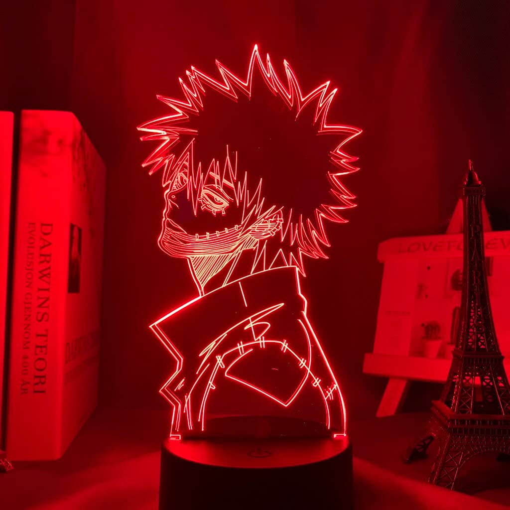 AVEKI-3D Acrylic Lamp Anime My Hero Academia Dabi LED Light for Bedroom Decor Cool Manga Gift for Him RGB Colorful Night Light Dabi (DSF12)