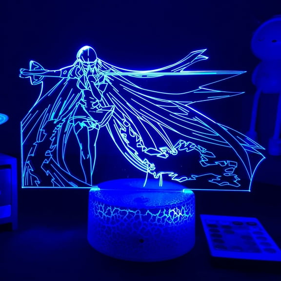 AVEKI-3D Anime Lamp Akame Ga Kill LED Night Light Esdeath Figure for Bedroom Decor Kids Boys Cool Birthday Gift Acrylic Neon Light (3661 Crack).F6G5