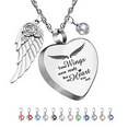 thumbnail image 1 of AVEKI Heart Urn Necklace for Ashes with 12 Birthstones Cremation Jewelry for Ashes -Your Wings Were ready, 1 of 5