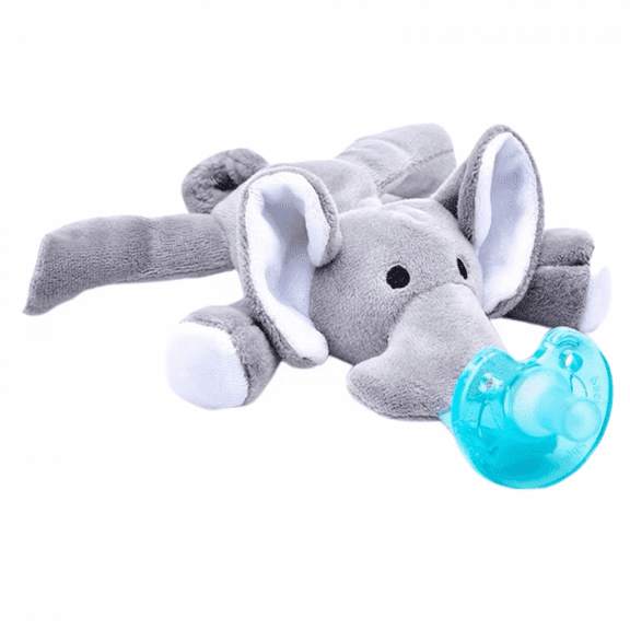 AVEKI Soothie Snuggle Pacifier Holder with Detachable Pacifier, 0m+, Elephant