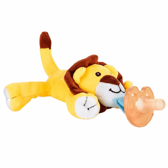 AVEKI Soothie Snuggle Pacifier Holder with Detachable Pacifier, 0m+, Lion