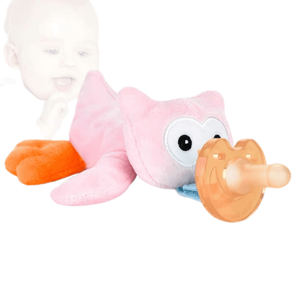 AVEKI Soothie Snuggle Pacifier Holder with Detachable Pacifier, 0m+, Owl