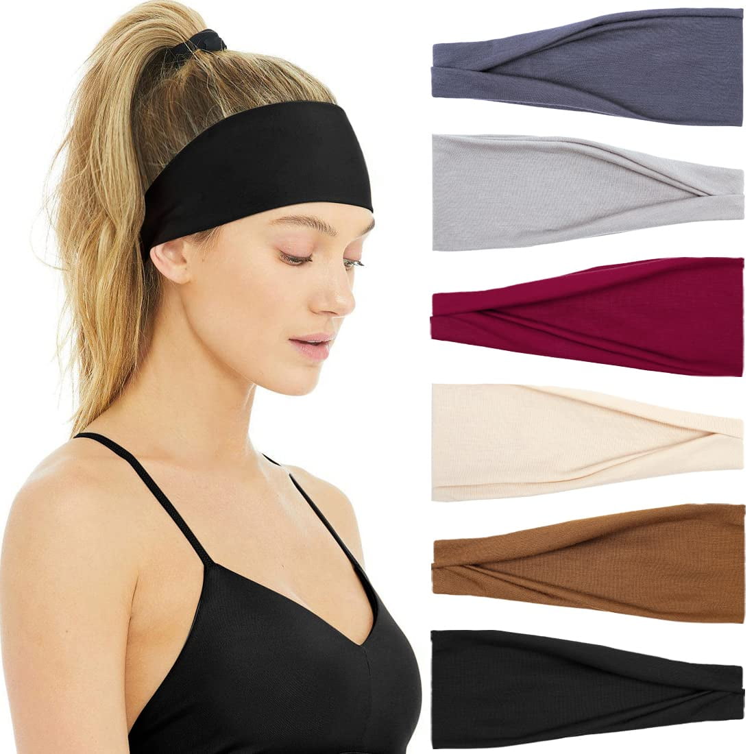 AVEKI Women's Headbands Workout Yoga Exercise Headbands for Women's Hair  Sweat Wicking Non Slip Hair Bands Summer Hair Accessories, ST07 