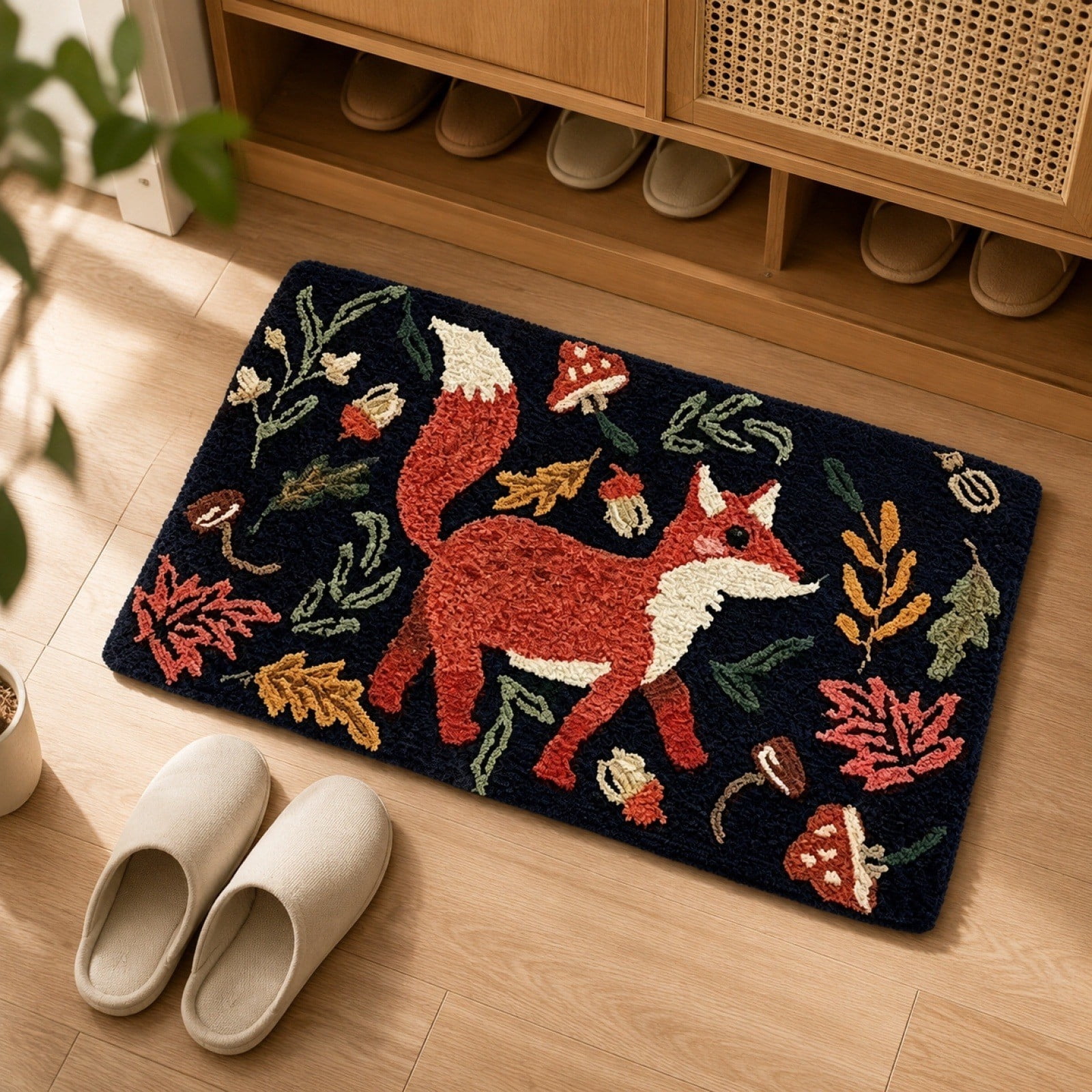 AVELORIA Fox Pattern Entryway Mat Decorative Floor Rug Indoor & Outdoor ...