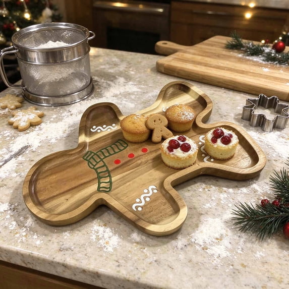 AVELORIA Gingerbread Man Wooden Charcuterie Board Festive Shaped ...