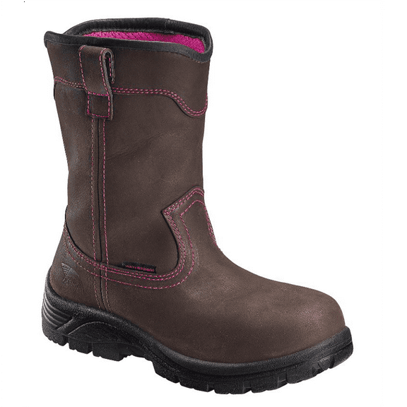 Avenger Framer Wellington Series - Women's Mid-Calf Slip-On Work Boots - Composite Toe - IC|EH|SR - Brown/Black - Size: 11M