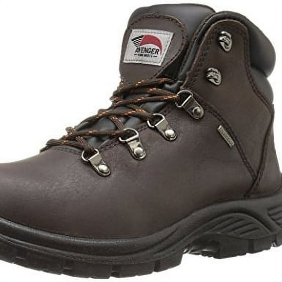 AVENGER 6" Leather Slip Resistant Waterproof EH Soft Toe Work Boot, Color: Brown, Size: 9.5, Width: M (A7625-M-9.5)