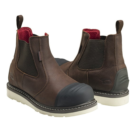 AVENGER Adult Male Romeo 6" Leather Brown Work Boots, Size: 7.5, Width: W