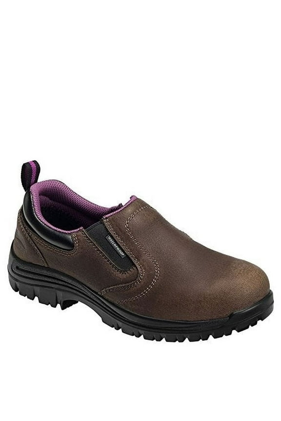 AVENGER Women's Comp Toe Waterproof EH Slip Resistant Slip On, Color: Brown, Size: 8.5, Width: M (A7165-M-8.5)