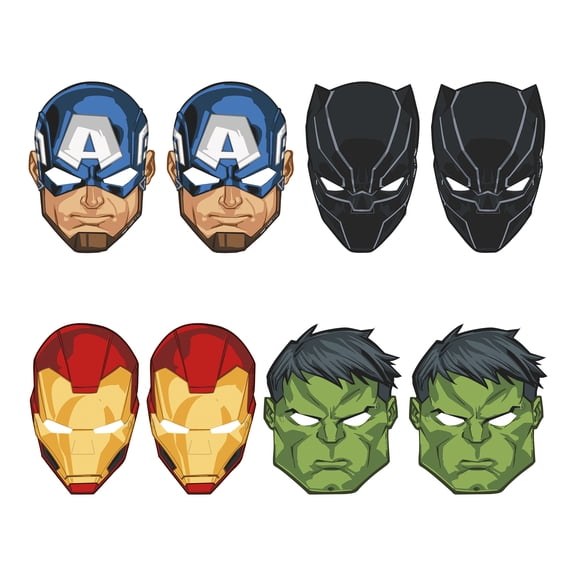 Marvel's Avengers 8 Count Multicolor Party Masks