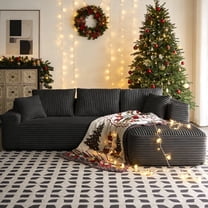 AVENIX 105''Boneless Modular Cloud Sectional Sofa, L-Shape Couch with Soft Corduroy Upholstery & Deep Seat, No Assembly Required for Living Room & Apartment