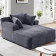 thumbnail image 1 of AVENIX 66" Boneless Cloud Sofa No-Assembly Deep Seat Couch with Chaise for Living Room, Oversized Indoor Sleeper Lounge Sofa Bed, Corduroy Dark Gray, 1 of 8