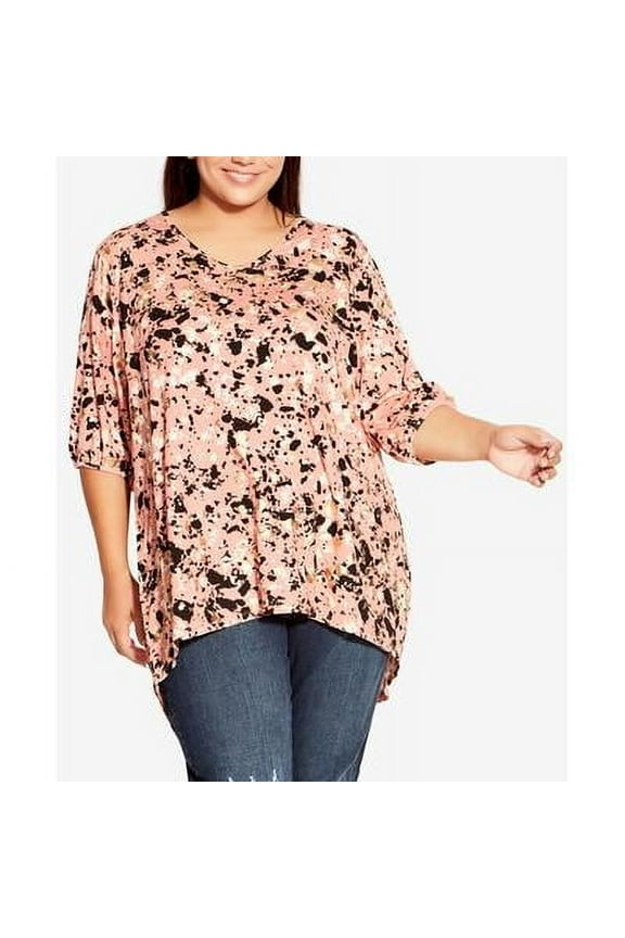 AVENUE Avenue Plus Size Leila Foil Pr Copper Speckle 20W
