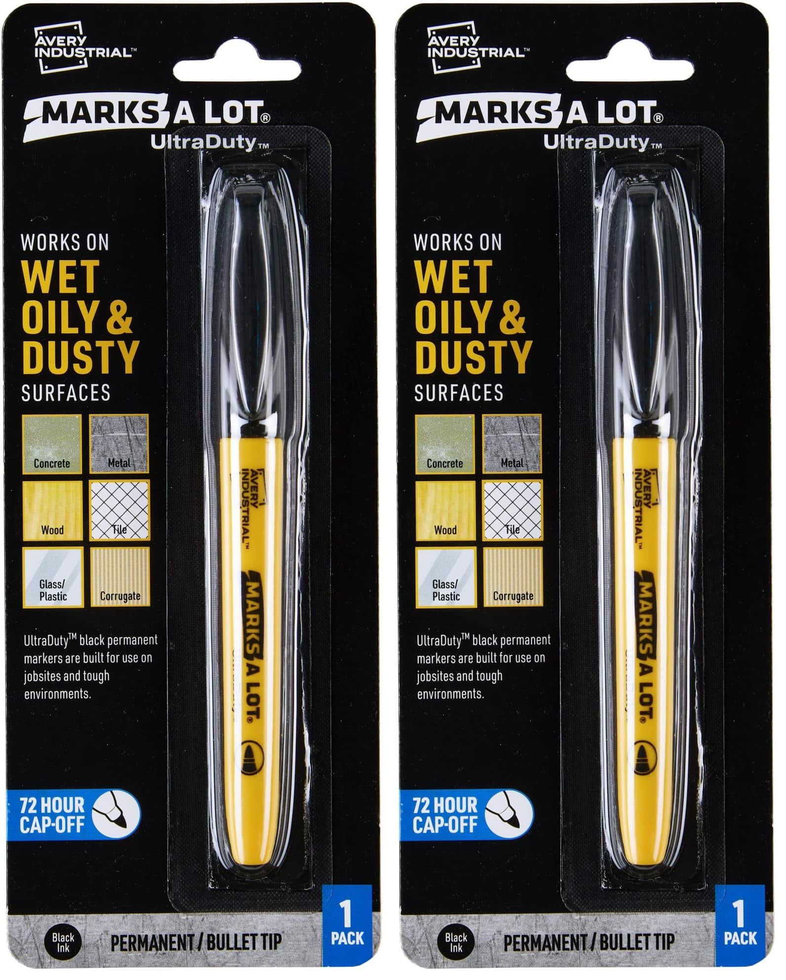 AVERY Marks A Lot UltraDuty Permanent Markers, Bullet Tip, Water ...